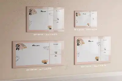 Magnetic glass dry erase board for planner notes