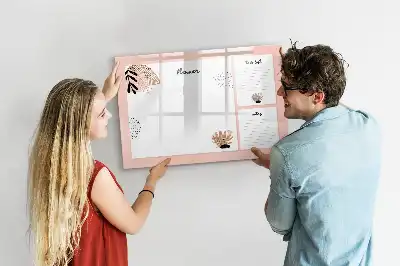 Magnetic glass dry erase board for planner notes