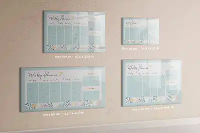 Magnetic marker board with weekly schedule layout