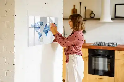 Magnetic marker board watercolor world map print