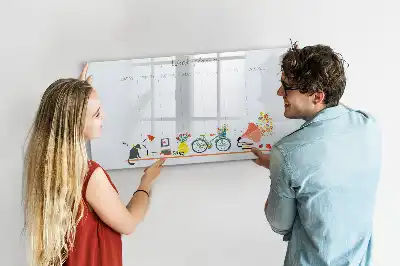 Magnetic glass dry erase board weekly planner