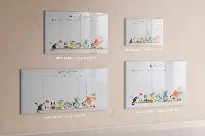 Magnetic glass dry erase board weekly planner
