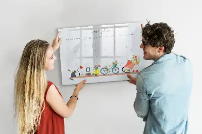 Magnetic glass dry erase board weekly planner