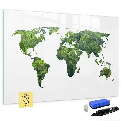 Eco world map magnetic marker board