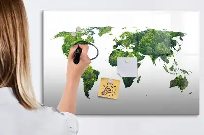 Eco world map magnetic marker board