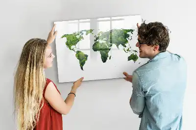 Eco world map magnetic marker board