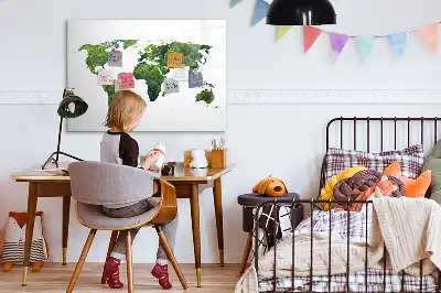 Eco world map magnetic marker board