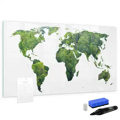 Eco world map magnetic marker board
