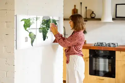 Eco world map magnetic marker board
