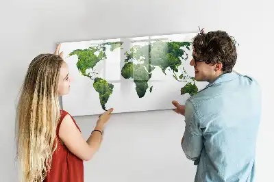 Eco world map magnetic marker board