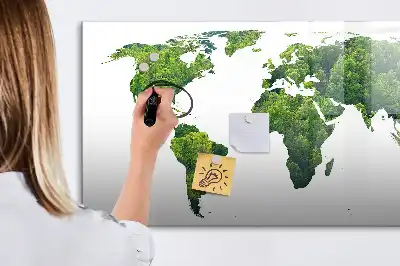 Eco world map magnetic marker board