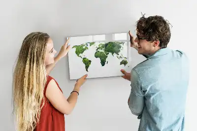Eco world map magnetic marker board