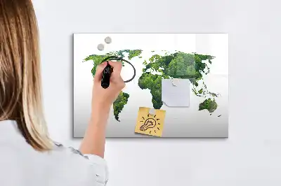 Eco world map magnetic marker board