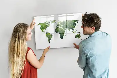 Eco world map magnetic marker board