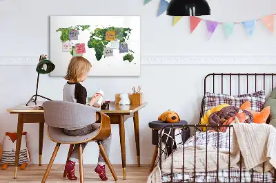 Eco world map magnetic marker board