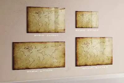 Magnetic marker board with an old world map design