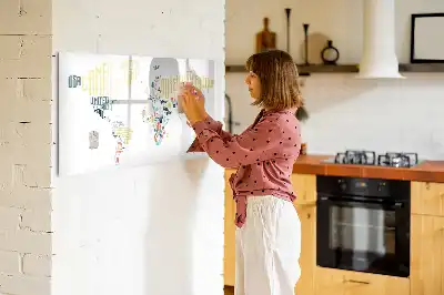Magnetic glass dry erase board with country names design