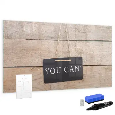 Magnetic marker board with You can do it text