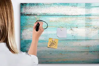Magnetic glass dry erase board blue