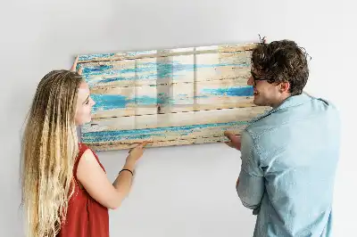 Magnetic marker board with scratched wood finish