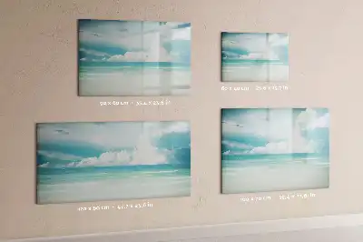 Magnetic glass dry erase board seascape design