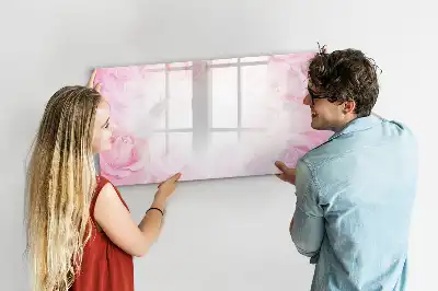 Magnetic marker board with abstraction with roses print