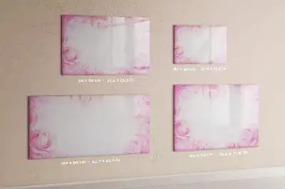 Magnetic marker board with abstraction with roses print