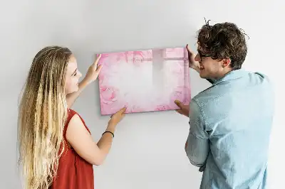 Magnetic marker board with abstraction with roses print