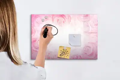 Magnetic marker board with abstraction with roses print