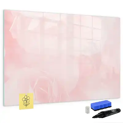 Magnetic glass dry erase board with blooming roses design