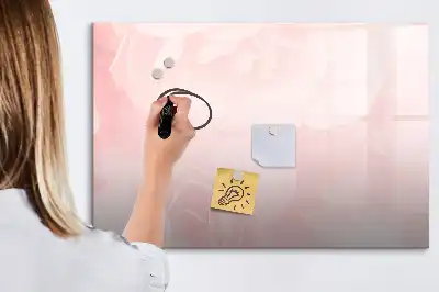 Magnetic glass dry erase board with blooming roses design