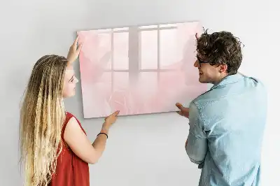 Magnetic glass dry erase board with blooming roses design