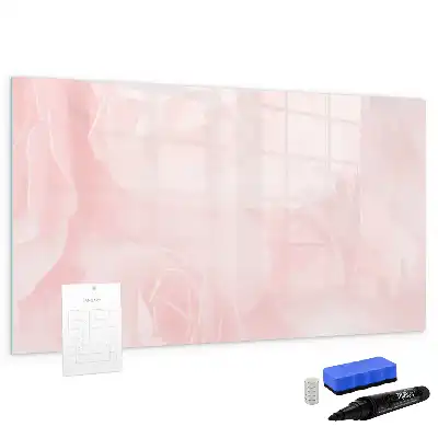 Magnetic glass dry erase board with blooming roses design