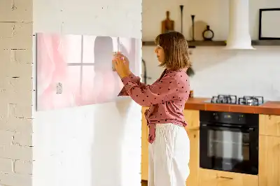 Magnetic glass dry erase board with blooming roses design