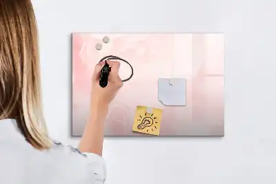 Magnetic glass dry erase board with blooming roses design