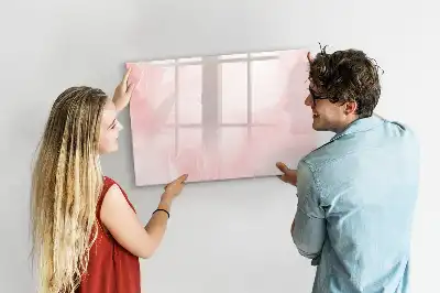Magnetic glass dry erase board with blooming roses design