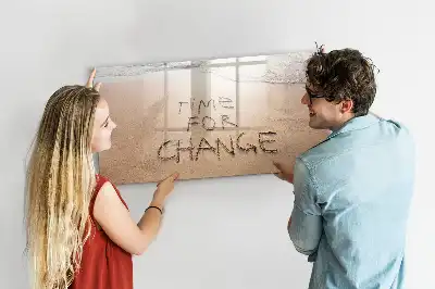 Magnetic marker board with beach quote design