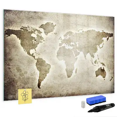 World map magnetic marker board magnetic map board