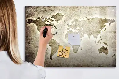 World map magnetic marker board magnetic map board