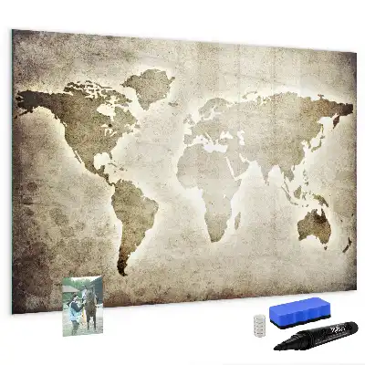 World map magnetic marker board magnetic map board