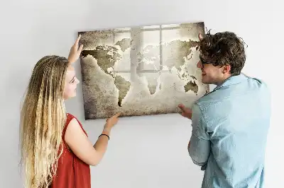 World map magnetic marker board magnetic map board