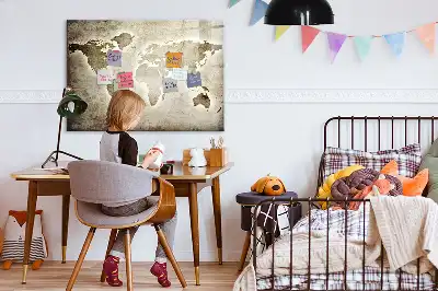 World map magnetic marker board magnetic map board