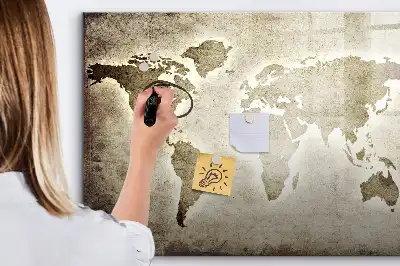 World map magnetic marker board magnetic map board