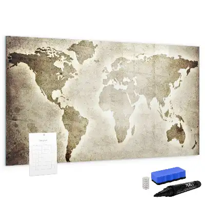 World map magnetic marker board magnetic map board