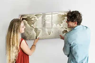 World map magnetic marker board magnetic map board