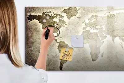 World map magnetic marker board magnetic map board