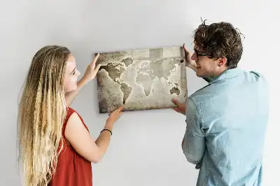 World map magnetic marker board magnetic map board