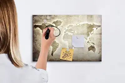 World map magnetic marker board magnetic map board