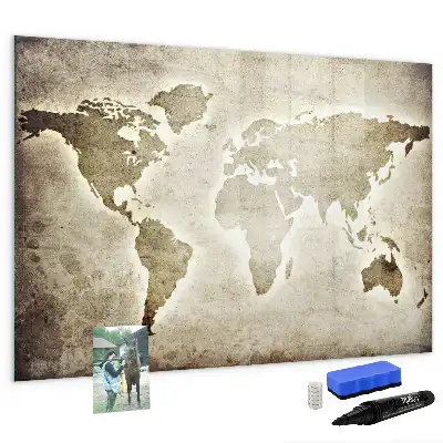 World map magnetic marker board magnetic map board