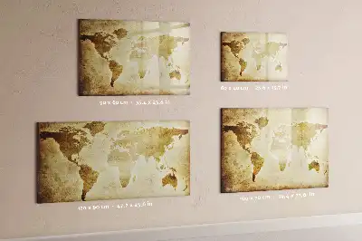 Magnetic glass dry erase board featuring an old world map design